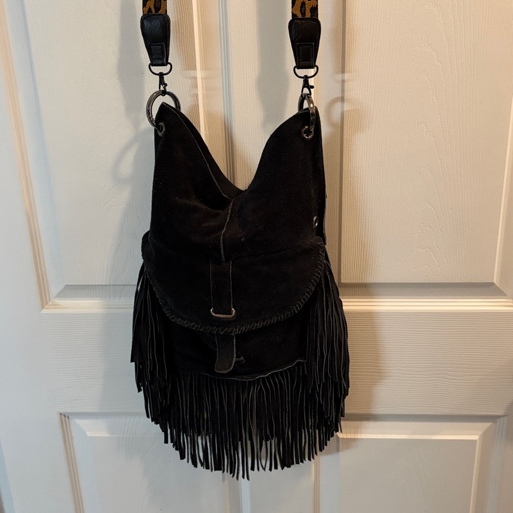 Black Fringe Crossbody Bag
